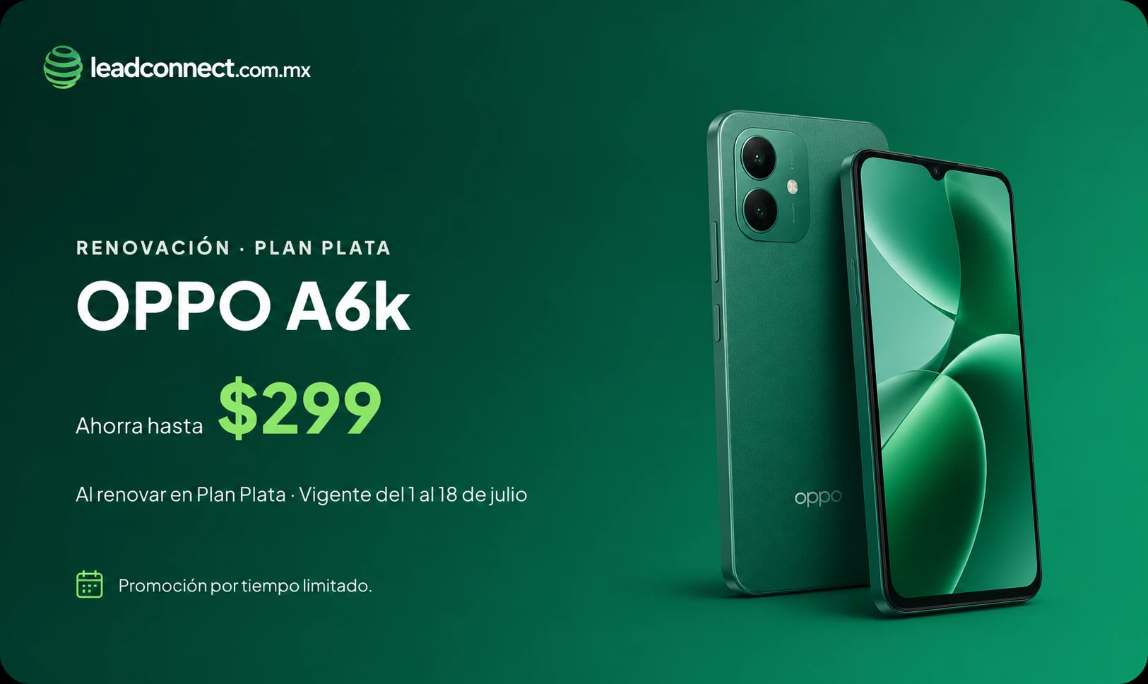 OPPO A6k en Plan Plata - ahorra hasta $299 al renovar