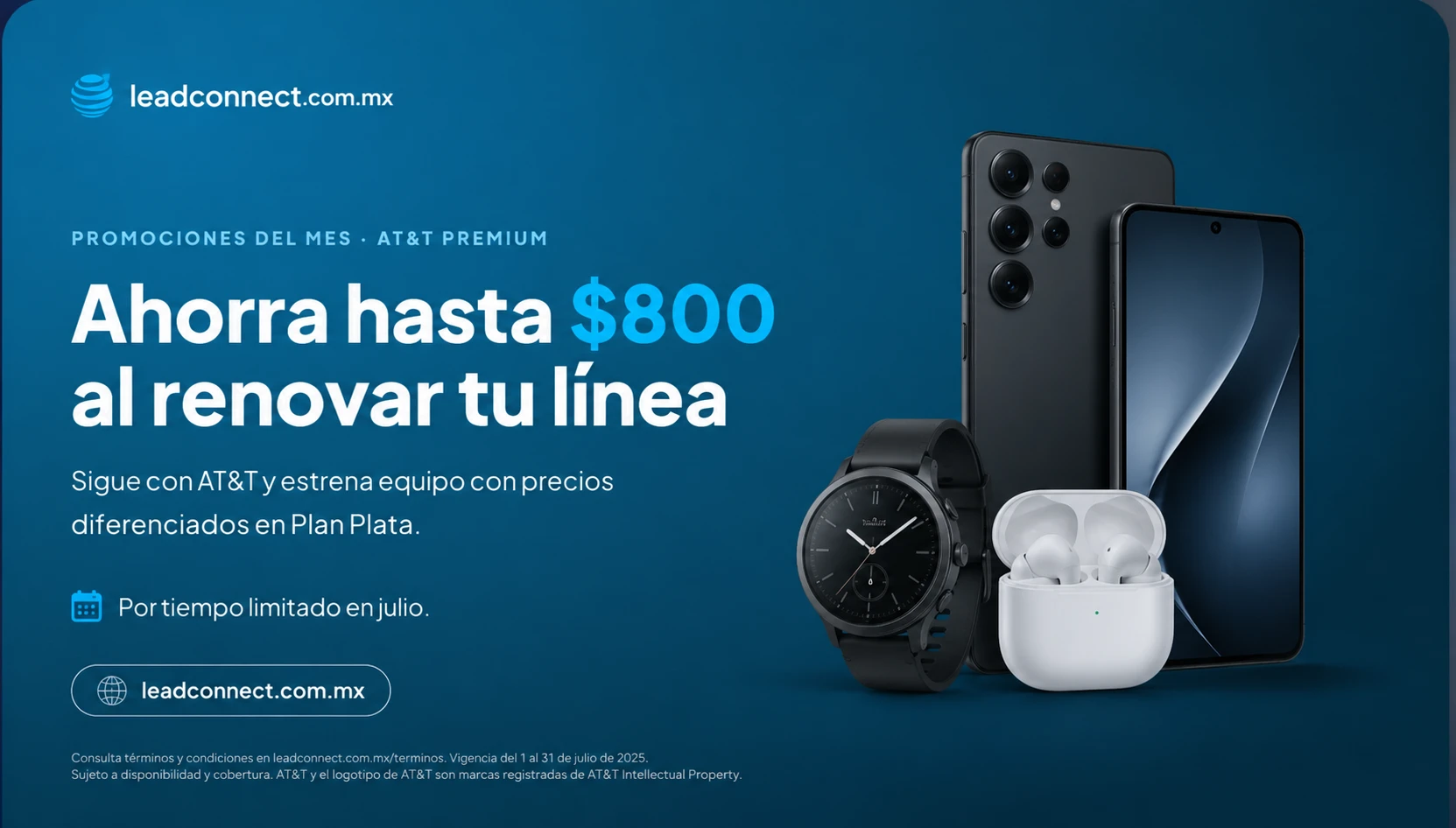 Renovaciones: ahorra hasta $800 al renovar tu linea con AT&T Premium